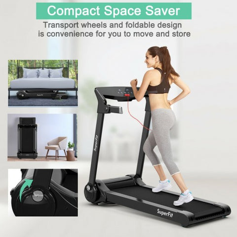 3HP Folding Electric Treadmill Running Machine-Silver