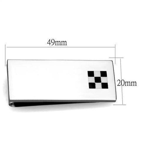 TK2084 - High polished (no plating) Stainless Steel Money clip with No Stone