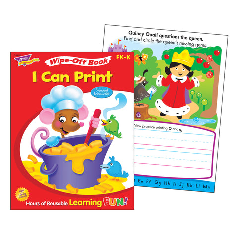 I Can Print Book and Crayons Reusable Wipe-Off® Activity Set