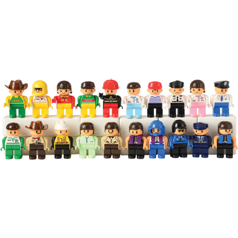 People for Preschool Sized Building Blocks, Set of 20