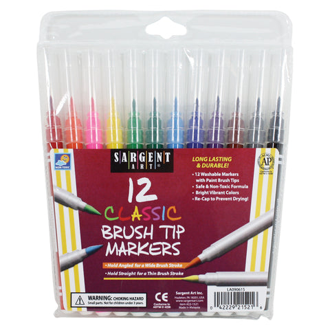 Classic Brush Tip Markers, 12 Per Pack, 6 Packs