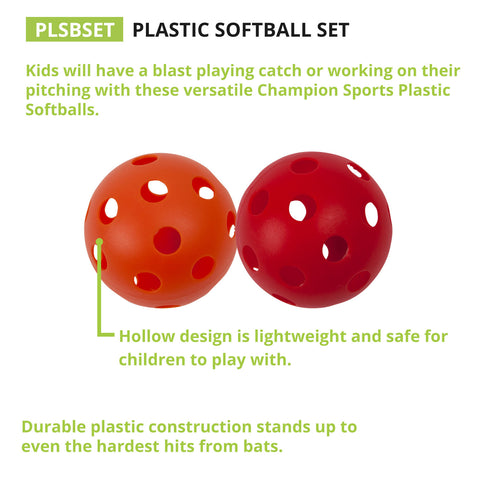 Plastic Softballs, Set of 6