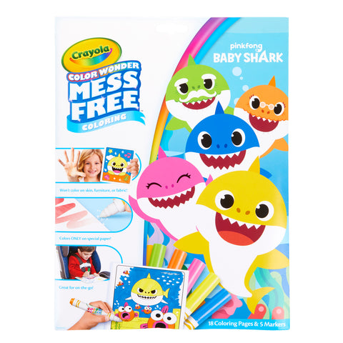 Color Wonder Mess Free Coloring Pad & Markers, Baby Shark