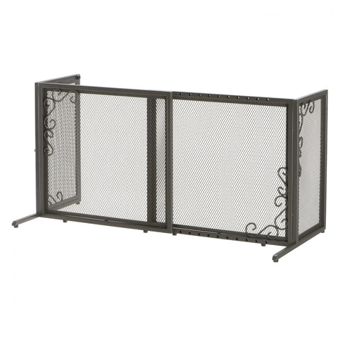 Richell Small Freestanding Metal Mesh Pet Gate In Antique Bronze