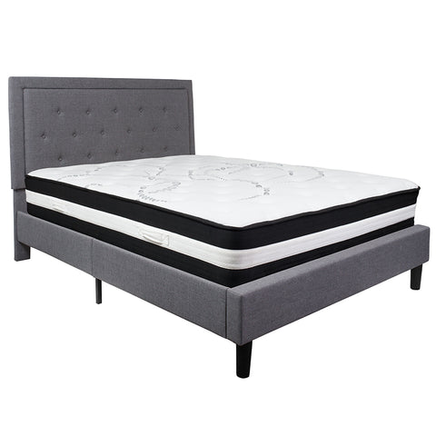 King Platform Bed Set-Gray