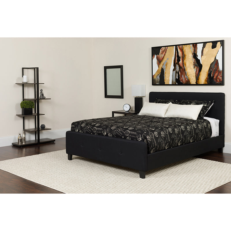 Full Platform Bed-Light Gray