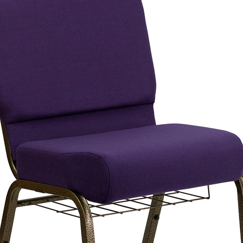 Crimson Fabric Church Chair