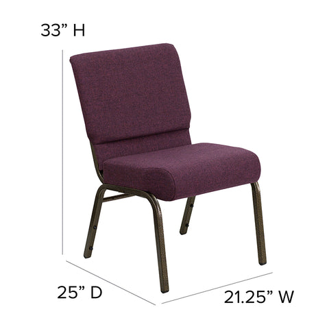 Crimson Fabric Church Chair