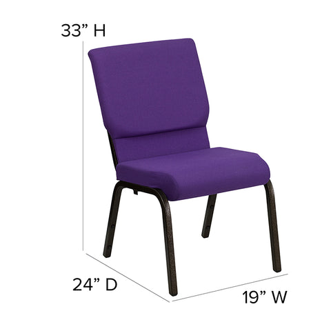 Purple Fabric Church Chair