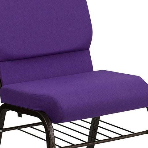 Purple Fabric Church Chair