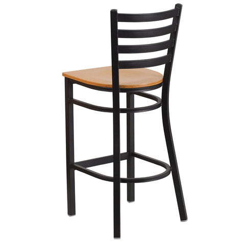 Black Ladder Stool-Wal Seat