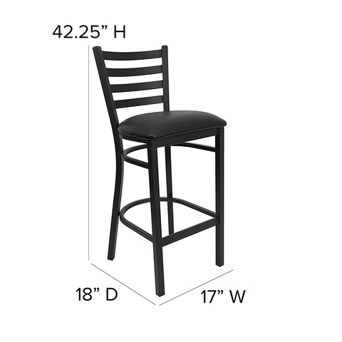 Black Ladder Stool-Wal Seat