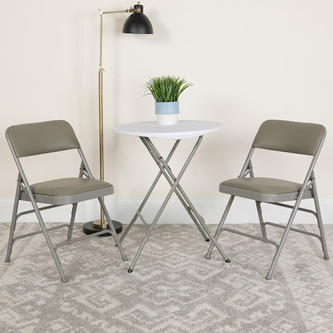 Gray Vinyl Folding Chair