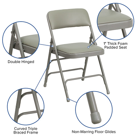 Gray Vinyl Folding Chair