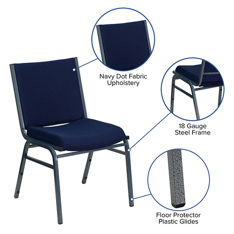 Navy Fabric Stack Chair