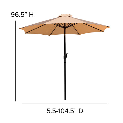 Teal 9 FT Round Patio Umbrella