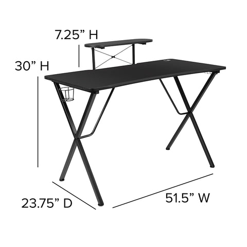 Black Gaming Desk & Chair Set