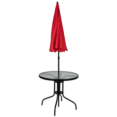 6PC Red Patio Set & Umbrella