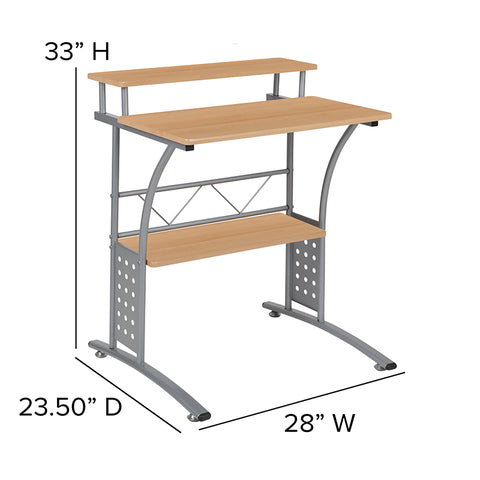 White Perforated Panel Desk