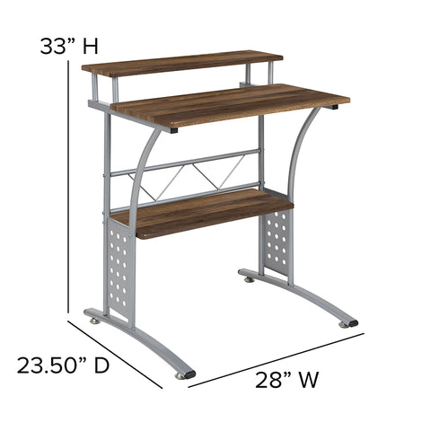 White Perforated Panel Desk