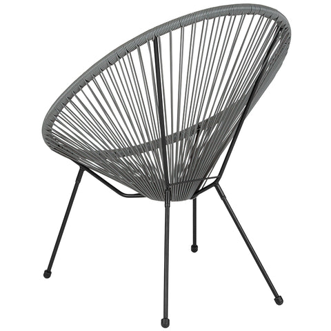 Grey Bungee Oval Lounge Chair