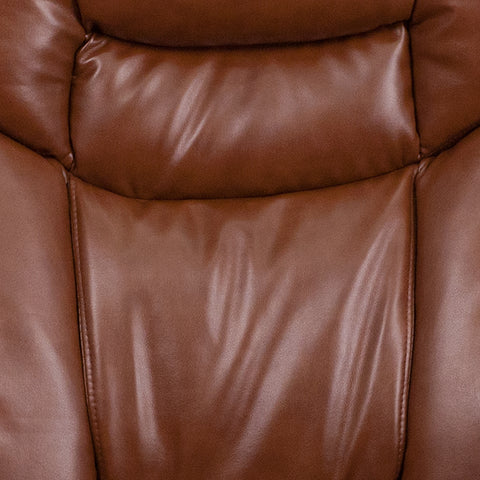 Brown Leather Recliner&Ottoman