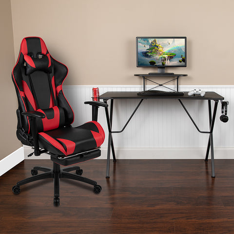 Black Gaming Desk & Chair Set