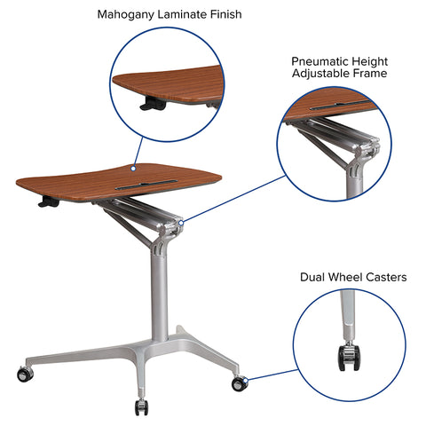 White Mobile Sit to Stand Desk