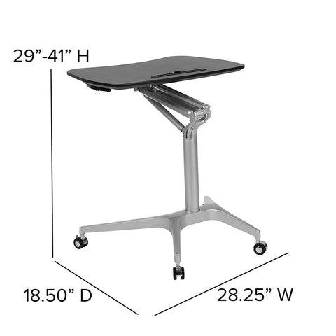 White Mobile Sit to Stand Desk