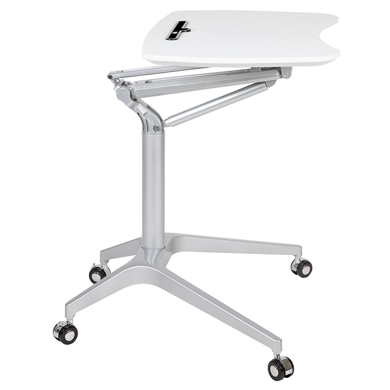 White Mobile Sit to Stand Desk