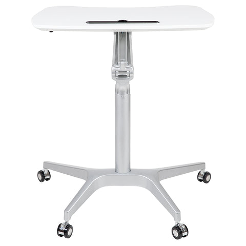 White Mobile Sit to Stand Desk