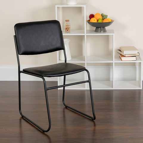 Black Fabric Stack Chair