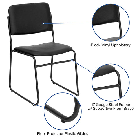 Black Fabric Stack Chair