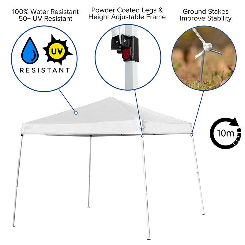 8'x8' White Pop Up Canopy