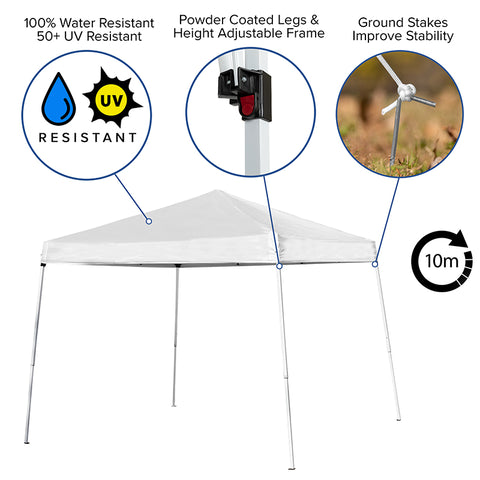 8'x8' White Pop Up Canopy