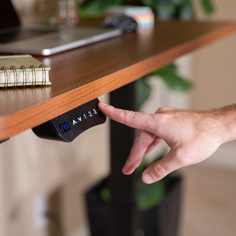 Mahogany Electric Stand Desk