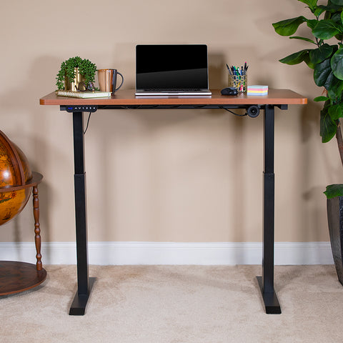 Mahogany Electric Stand Desk