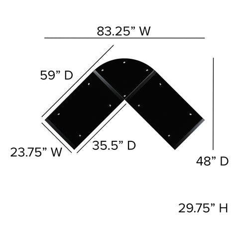 Glass/Cherry L-Shape Desk