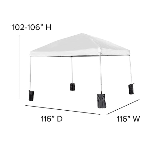 10'x10' White Pop Up Canopy