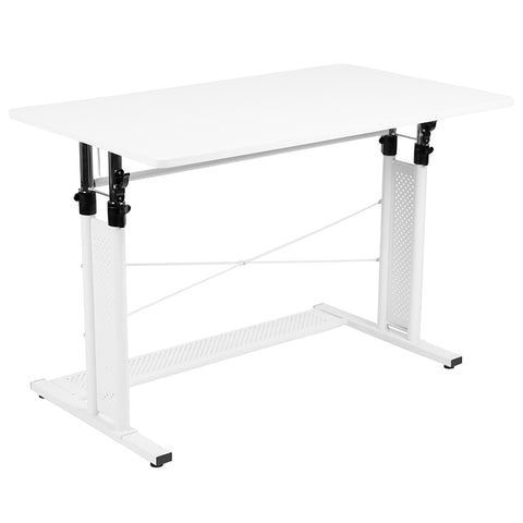 White Sit-Stand Office Desk