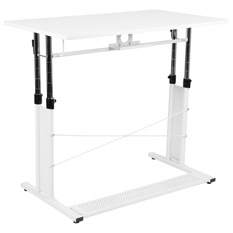 White Sit-Stand Office Desk