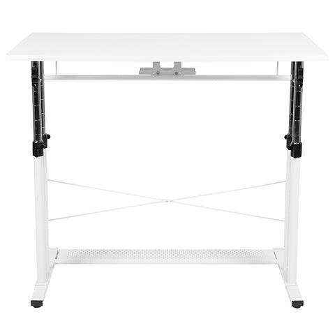 White Sit-Stand Office Desk