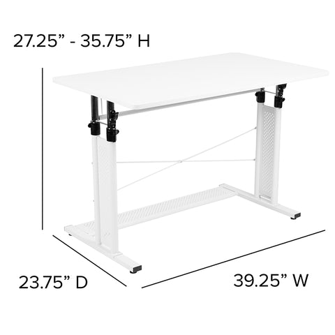 White Sit-Stand Office Desk