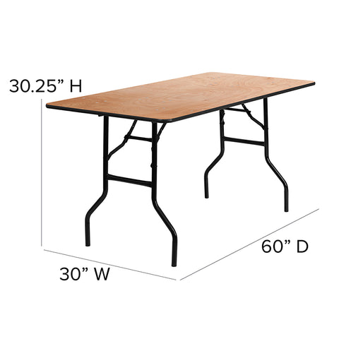 30x60 Wood Fold Table