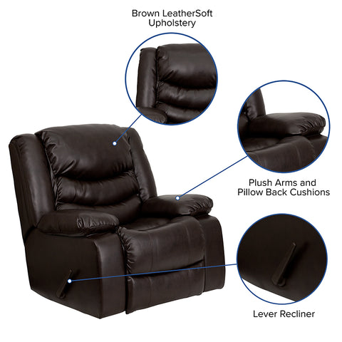 Brown Leather Rocker Recliner