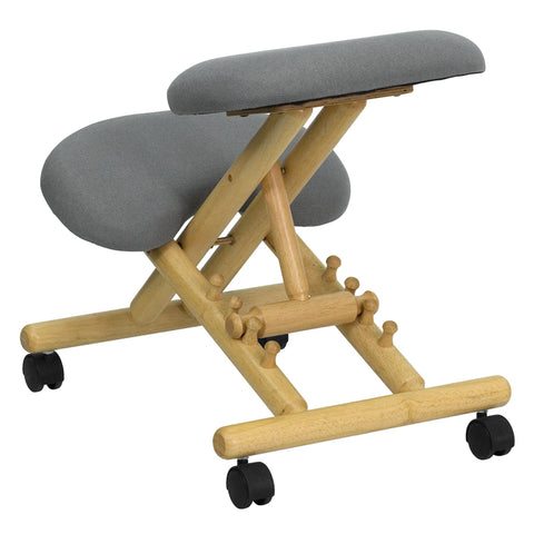 Gray Mobile Wood Kneeler Chair