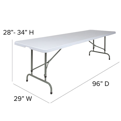 30x96 White Plastic Fold Table