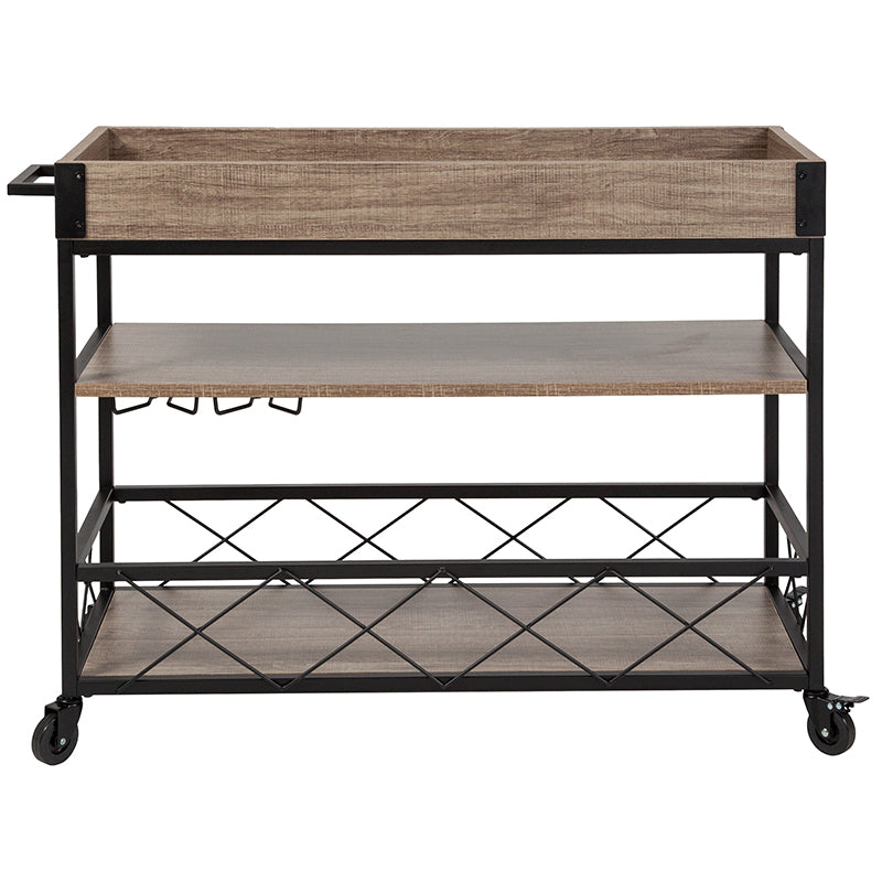 Oak Wood Kitchen Bar Cart