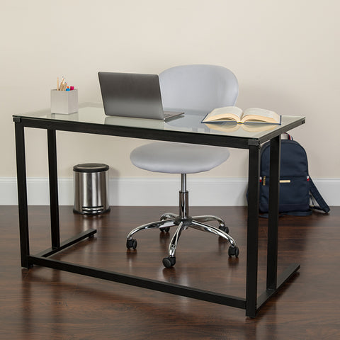 Glass Pedestal Desk