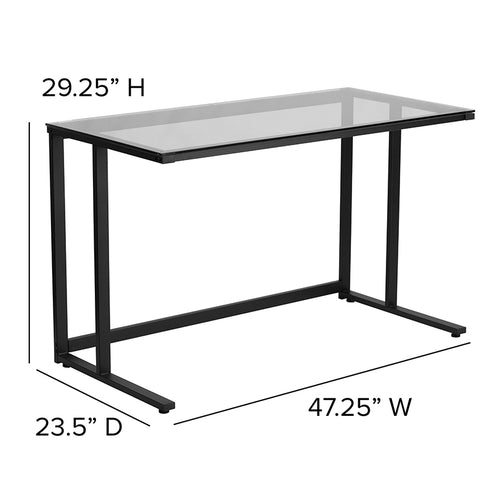 Glass Pedestal Desk